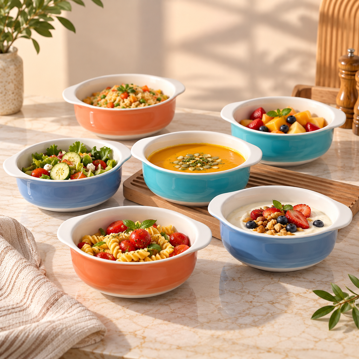 Danny Home 6-Piece Ceramic Bowl Set – Multicolour Soup &amp; Snack Bowls | Premium ServewareAdd a pop of colour and sophistication to your dining table with the Danny Home 6-Piece Ceramic Bowl Set from Home Hatch. Each bowl is crafted from high-quality ceramic with a smooth glazed finish, making it perfect for both everyday use and special occasions. Whether you’re serving soup, snacks, cereal, desserts, or side dishes, this set blends practicality with premium style for Pakistani homes that value quality