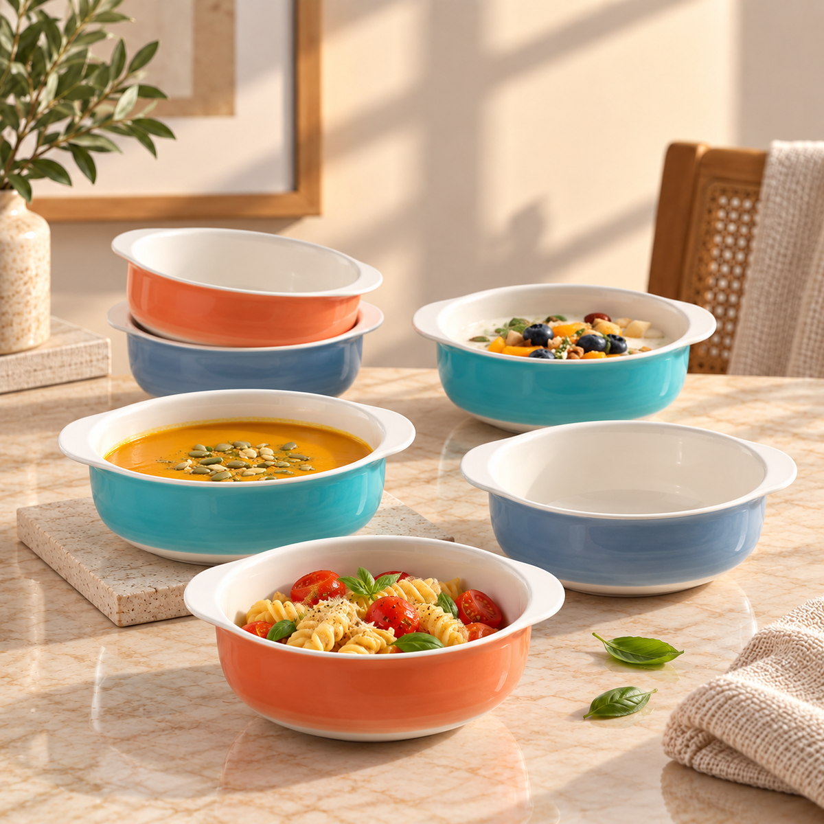 Danny Home 6-Piece Ceramic Bowl Set – Multicolour Soup &amp; Snack Bowls | Premium ServewareAdd a pop of colour and sophistication to your dining table with the Danny Home 6-Piece Ceramic Bowl Set from Home Hatch. Each bowl is crafted from high-quality ceramic with a smooth glazed finish, making it perfect for both everyday use and special occasions. Whether you’re serving soup, snacks, cereal, desserts, or side dishes, this set blends practicality with premium style for Pakistani homes that value quality