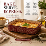 DANNY HOME rectangular ceramic baking dish with handles featuring red floral design, oven-safe casserole and serving bakeware for everyday cooking.DANNY HOME ceramic baking dish rectangular ceramic baking dish ceramic baking dish with handles red floral baking dish oven safe ceramic casserole ceramic casserole dish rectangular casserole dish ceramic bakeware Pakistan oven safe baking dish ceramic serving dish