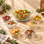 DELISOGA 7 piece glass bowl set, DELISOGA salad bowl set, glass salad bowl set, glass serving bowl set, 7 piece serving bowl set, 2.18L glass bowl, 360ml glass bowls, large glass salad bowl, small glass serving bowls, salad serving set, fruit bowl set, dessert bowl set, clear glass bowls, glass dinnerware set, family serving bowl set, salad bowl set Pakistan, glass bowl set Pakistan, DELISOGA bowls Pakistan, serving bowl set Pakistan, glass salad bowls Pakistan, buy glass bowl set Pakistan