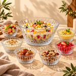 DELISOGA 7 piece glass bowl set, DELISOGA salad bowl set, glass salad bowl set, glass serving bowl set, 7 piece serving bowl set, 2.18L glass bowl, 360ml glass bowls, large glass salad bowl, small glass serving bowls, salad serving set, fruit bowl set, dessert bowl set, clear glass bowls, glass dinnerware set, family serving bowl set, salad bowl set Pakistan, glass bowl set Pakistan, DELISOGA bowls Pakistan, serving bowl set Pakistan, glass salad bowls Pakistan, buy glass bowl set Pakistan