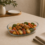 DELISOGA glass baking dishoval glass baking dishglass roasting dishclear glass baking dishoven to table glass dishglass casserole dishoval roasting dishglass bakewareglass serving dishglass baking dish PakistanDELISOGA clear oval glass baking and serving dish for roasting chicken, baking casseroles, pasta, vegetables and oven-to-table serving.