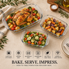 Delisoga Rectangular Glass Baking & Serving Dish with Handles – Oven-to-Table Bakeware