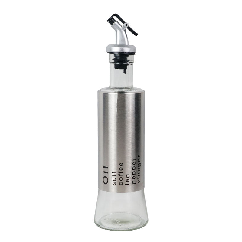 Steel & Glass Oil Seasoning Bottle 300ml | Kitchen Accessories