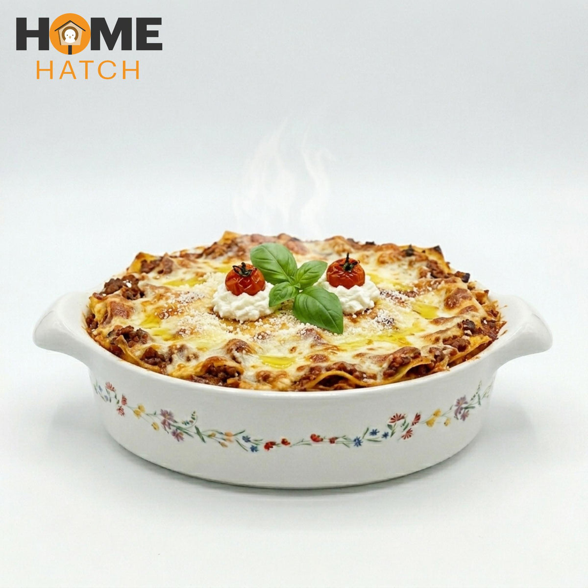 danny home 1.6L floral ceramic baking dish oven safe bakeware for baking and serving – Pakistan