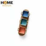 Danny Home Acacia Wood Platter with 3-Piece Ceramic Serving Bowls