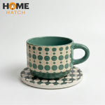 danny home handcrafted ceramic cup set of 6 with coasters tea coffee cups – Pakistan