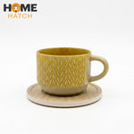 danny home handcrafted ceramic cup set of 6 with coasters tea coffee cups – Pakistan