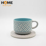 danny home handcrafted ceramic cup set of 6 with coasters tea coffee cups – Pakistan