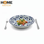 DANNY HOME Deep Plate Navy Blue Floral Collection – Multiple Size Options