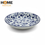 DANNY HOME Deep Plate Navy Blue Floral Collection – Multiple Size Options