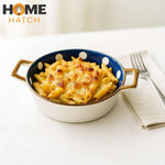 DANNY HOME 7.75" Round Ceramic Multipurpose Dish – Blue Polka Dot Design