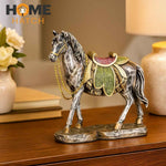 Decorative Horse Figurine – Handcrafted Statue with Colorful Saddle