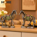 Decorative Horse Figurine – Handcrafted Statue with Colorful Saddle