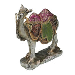Decorative Camel Figurine with Colorful Saddle and Golden Chain – Handcrafted Resin Statue for Home Décor in Pakistan