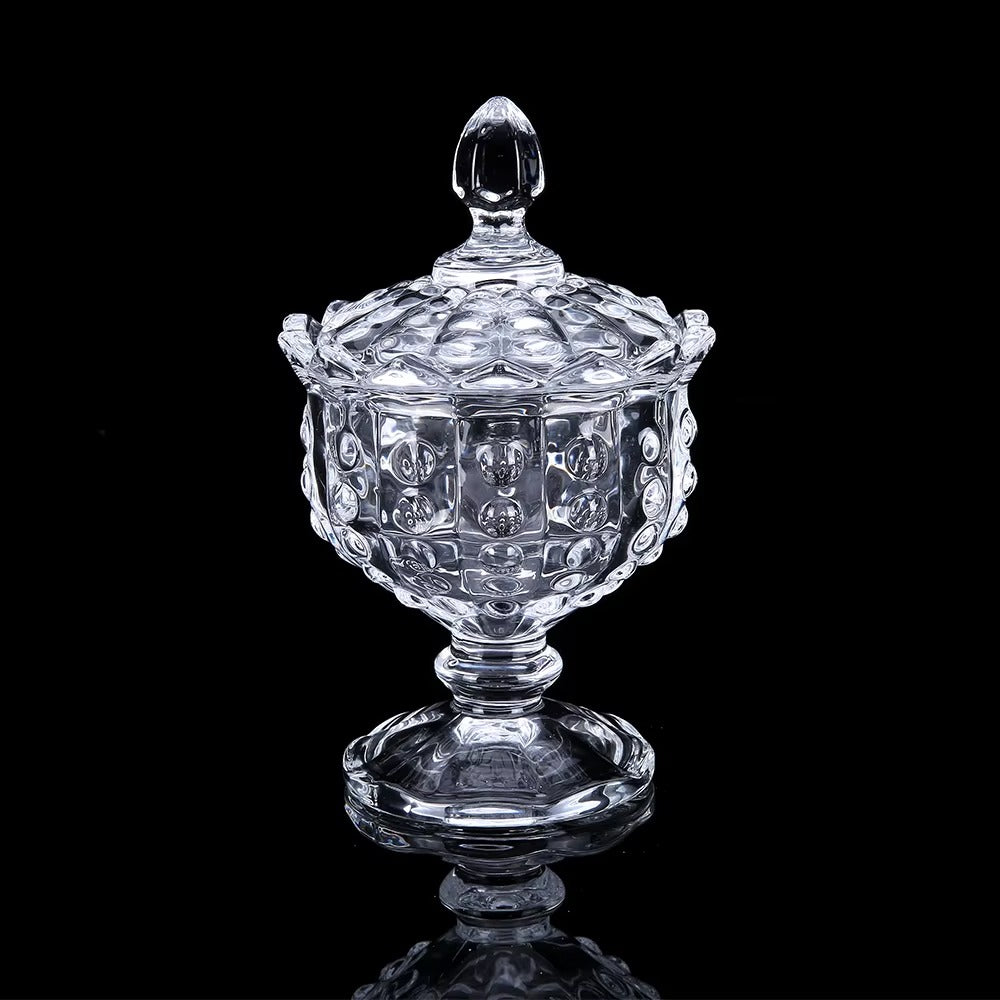“delisoga crystal glass candy jar with lid decorative dry fruit storage jar – Pakistan