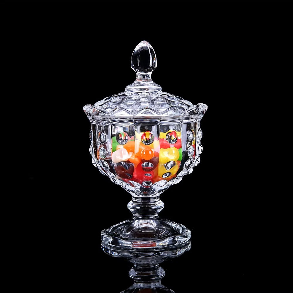 “delisoga crystal glass candy jar with lid decorative dry fruit storage jar – Pakistan