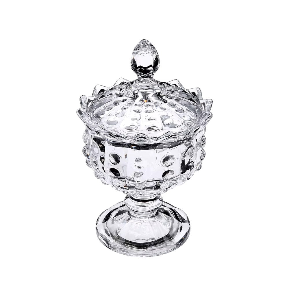 “delisoga crystal glass candy jar with lid decorative dry fruit storage jar – Pakistan