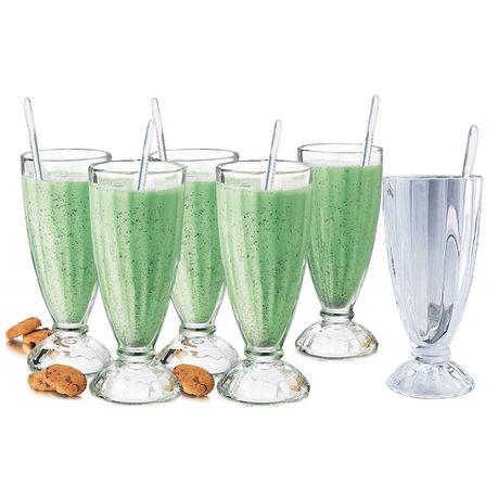 Delisoga Premium Milkshake/Juice Glass | Falooda Glass - Set of 6 - Home Hatch