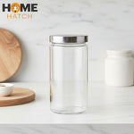 Delisoga® Clear Glass Storage Jars – Airtight Kitchen Containers 1.64 Litre Capacity