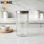 Delisoga® Clear Glass Storage Jars – Airtight Kitchen Containers 1.64 Litre Capacity
