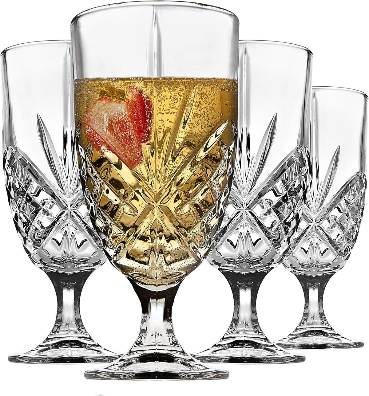 Delisoga Premium Crystal Goblet Wine Glass Set – 6 (340ml)