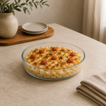 Delisoga glass baking dishround glass baking dishglass casserole dishclear glass baking dishround glass roasting dishoven to table glass dishglass bakewareglass serving dishround casserole dishglass baking dish PakistanDelisoga clear round glass baking and serving dish for casseroles, roasting, baked pasta, vegetables and oven-to-table presentation.