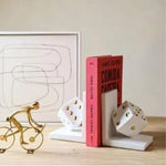 White Dice Bookends | Home Décor