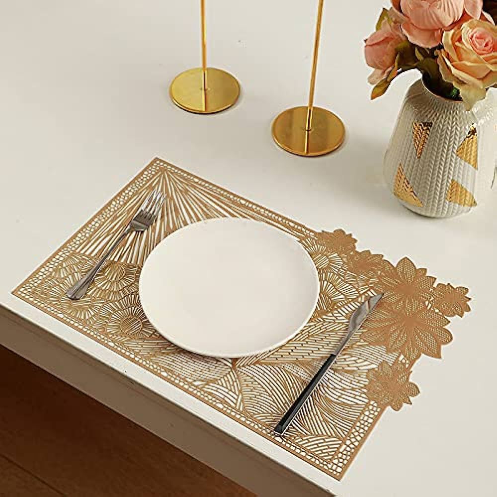 Rectangle Dining Table Serving Mats | Washable Placemats - 6Pcs