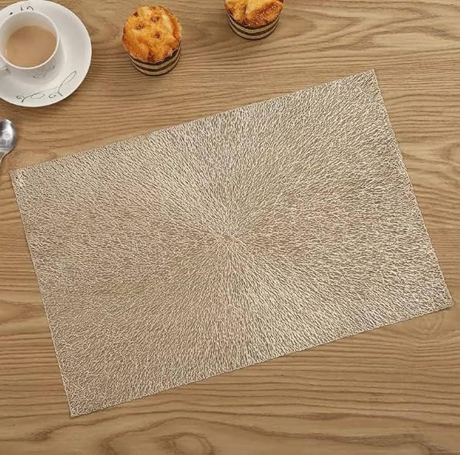Rectangle Dining Table Serving Mats | Washable Placemats - 6Pcs