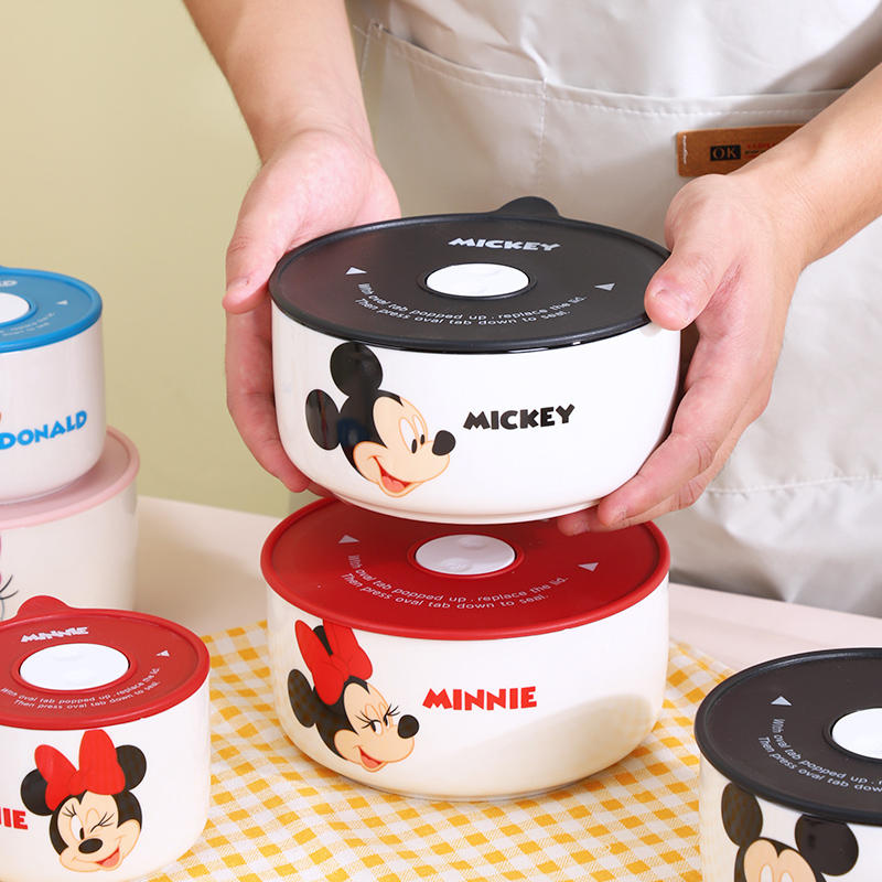 Disney Mickey & Friends Airtight Ceramic Bowl Set – 3
