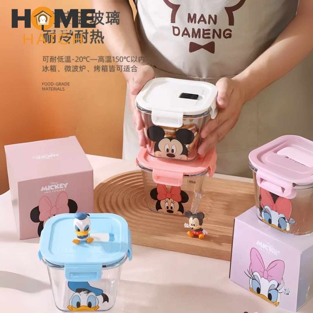 Disney Mickey & Friends Airtight Glass Food Storage Box – 900ml