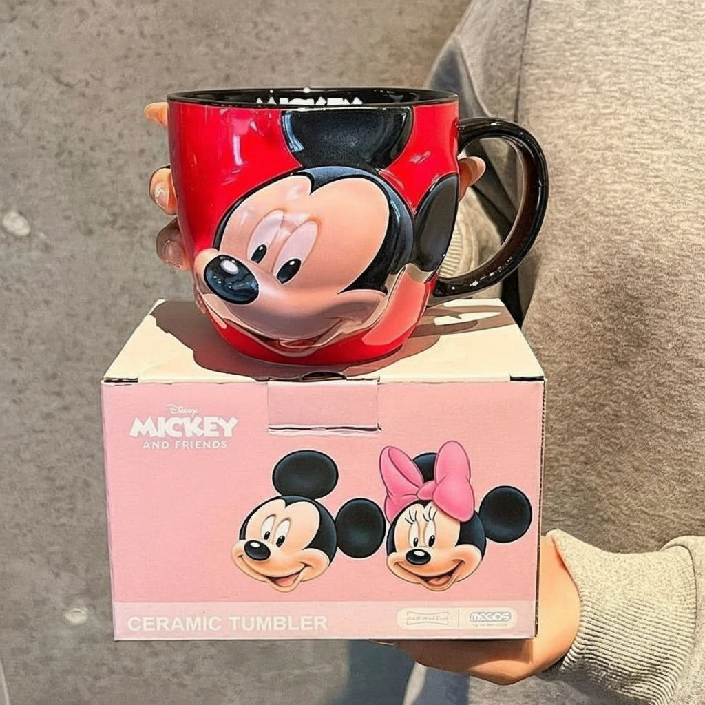 Disney Original Mickey & Friends 3D embossed ceramic coffee mug 550ml premium collectible mug
