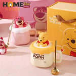 Disney Winnie the Pooh Porcelain Mug with Silicone Lid & Spoon – 3 Piece Set – 320ml