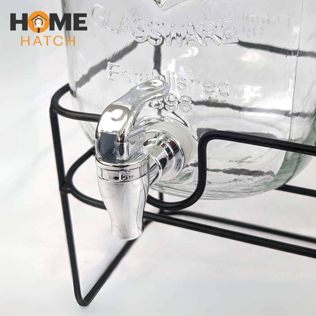 Double Glass Beverage Dispenser with Stand & Tap – 4L Each