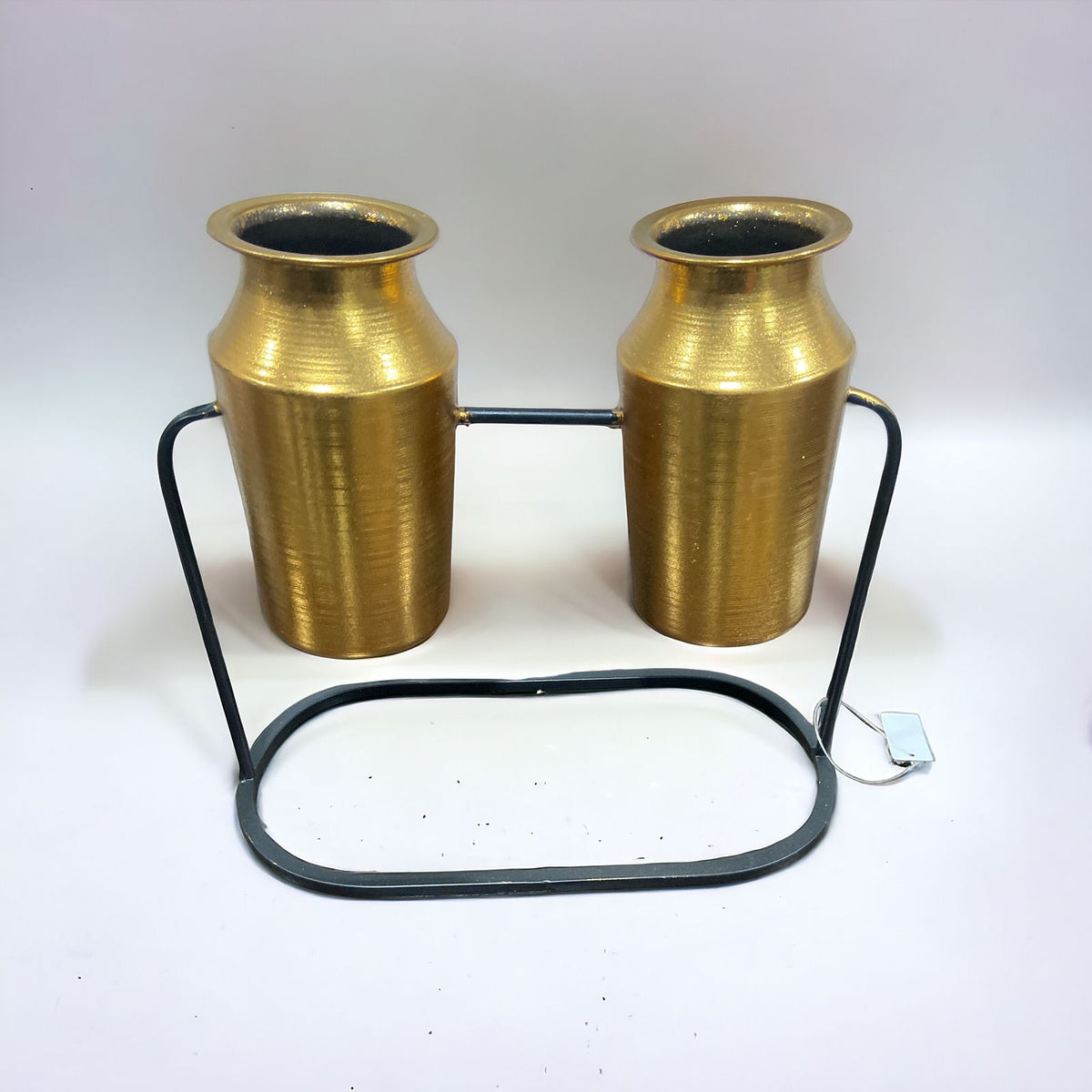 Double Golden Metal Planter With Stand | Pots & Vases