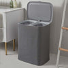Double Laundry Hamper with Removable Bags – 2-Section Sorter Basket