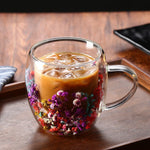 Aesthetic Double Walled Filled Glass Mugs