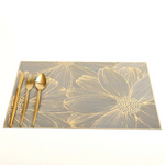 Gold Flower Grey or White Rectangular Table Mats