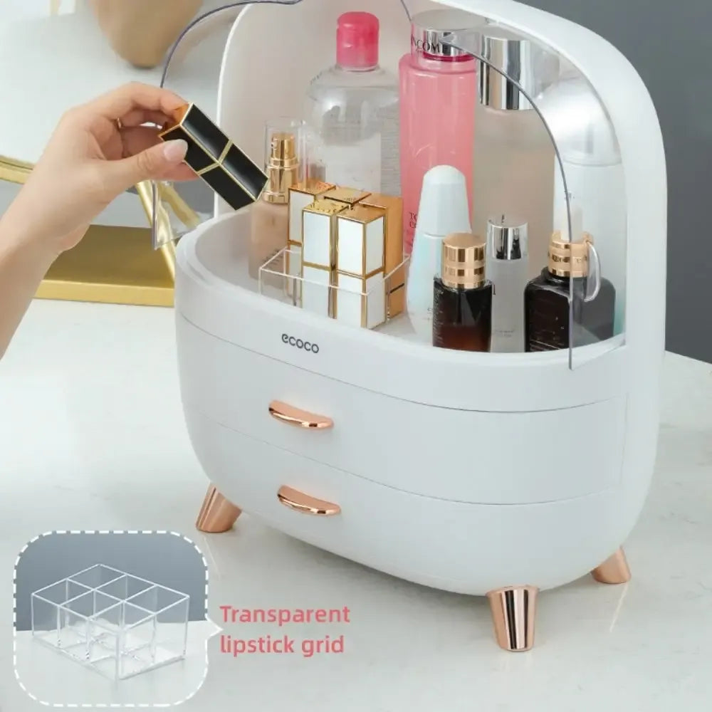 ECOCO Dustproof Multi-Layer Makeup Storage Organizer with Clear Lid – Home Hatch Pakistan