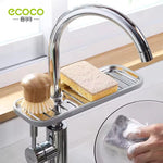 ECOCO Kitchen Faucet Drain Rack – Sink Basket & Sponge Soap Holder Organizer