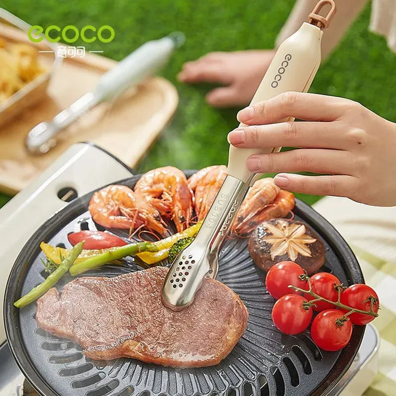 ECOCO Stainless Steel Cooking Tongs with Protective Cover – Heat-Resistant Kitchen Utensil – Home Hatch Pakistan