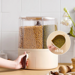 ECOCO 360° Rotary Grains Storage Box – Divided Rice & Cereal Dispenser”