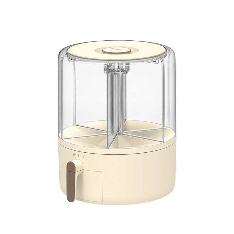 ECOCO 360° Rotary Grains Storage Box – Divided Rice & Cereal Dispenser”