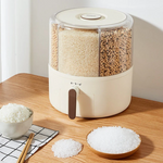 ECOCO 360° Rotary Grains Storage Box – Divided Rice & Cereal Dispenser”