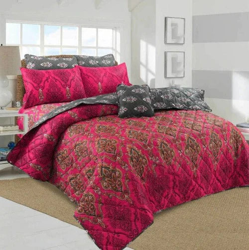 Red-6pc Summer Comforter set (Light Filling)