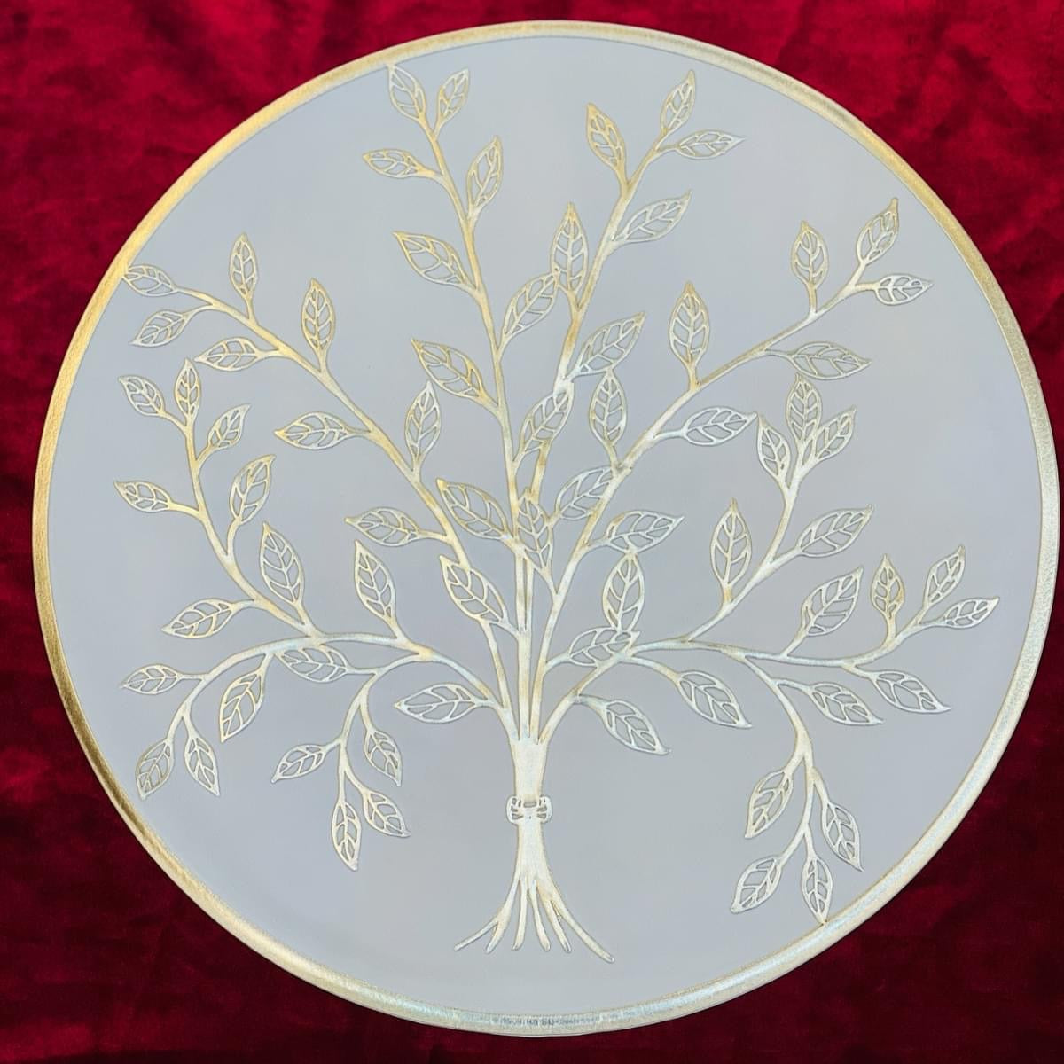 Gold Floral Circular Table Mat | Placemats