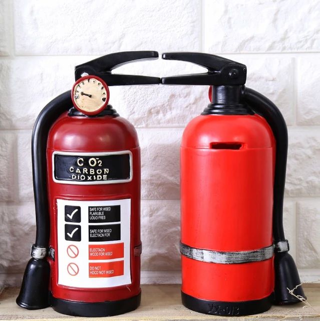 Resin Fire Extinguisher Decoration Piece | Table Décor & Money Box