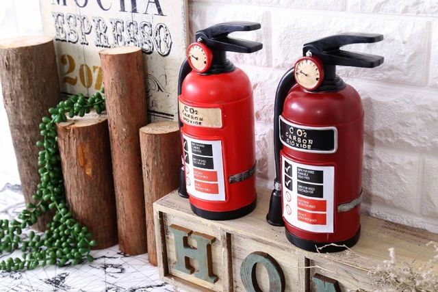 Resin Fire Extinguisher Decoration Piece | Table Décor & Money Box