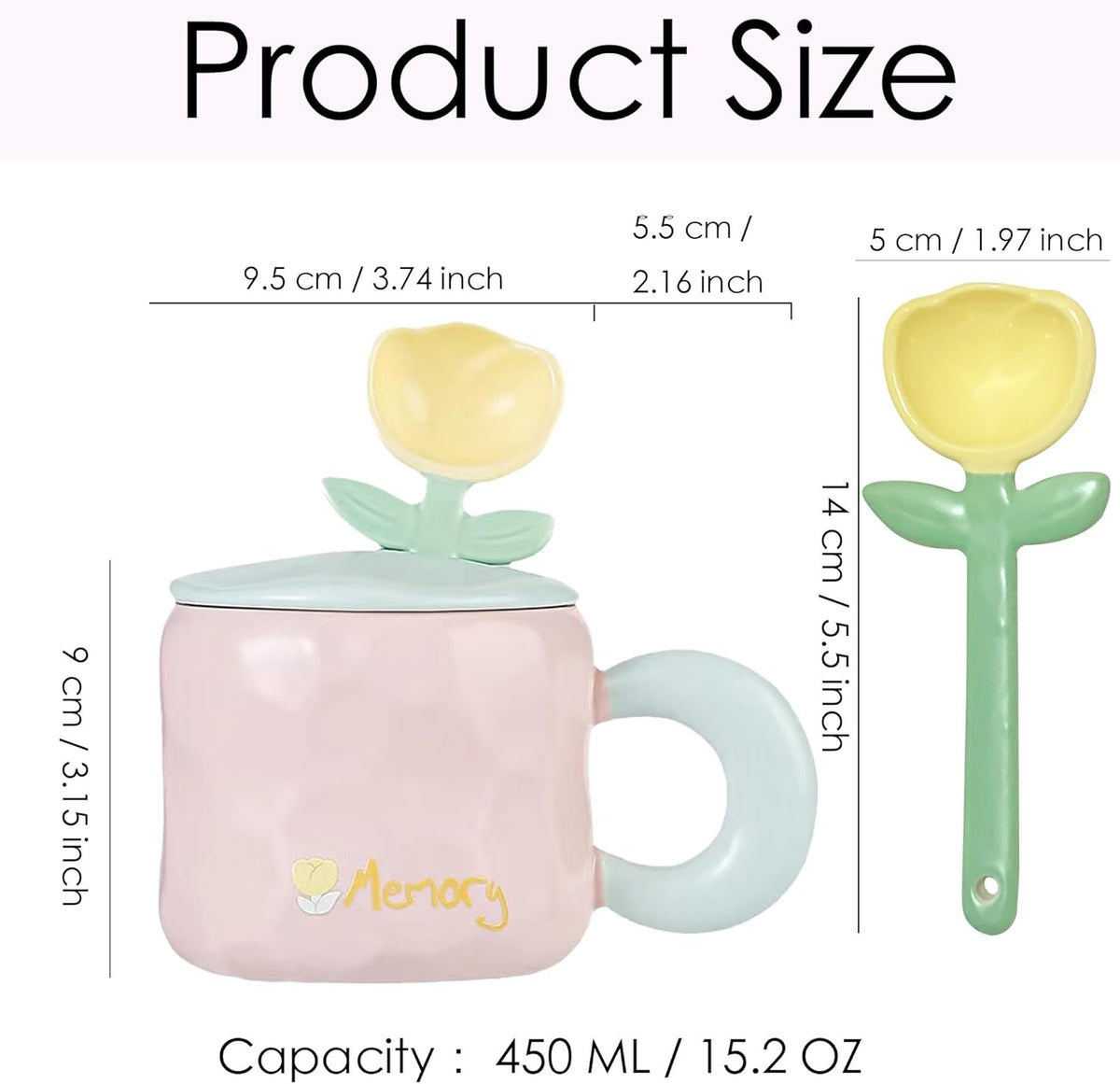 Flower lid ceramic coffee mug cute home and office drinkware – Home Hatch Pakistan”